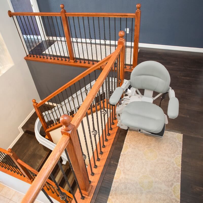 looking down at stair lift