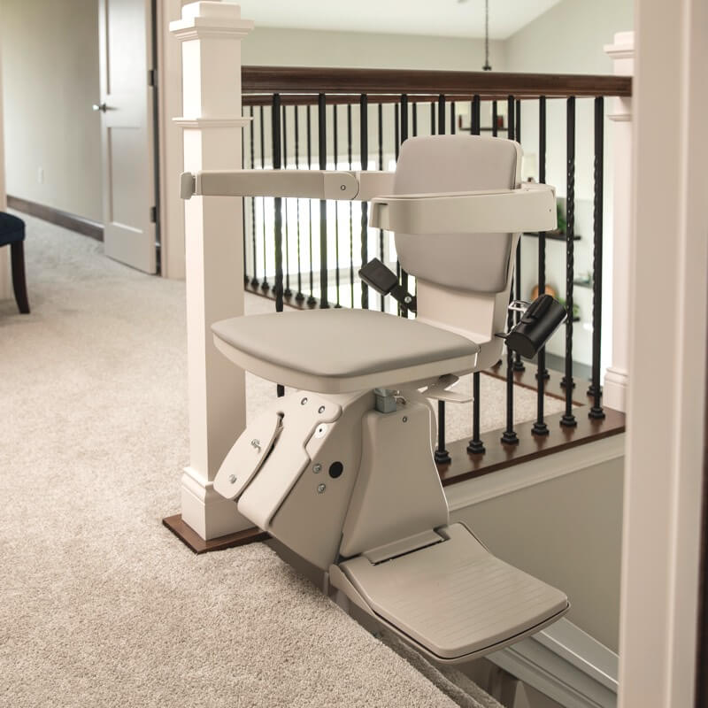 stair lift at top of stairs