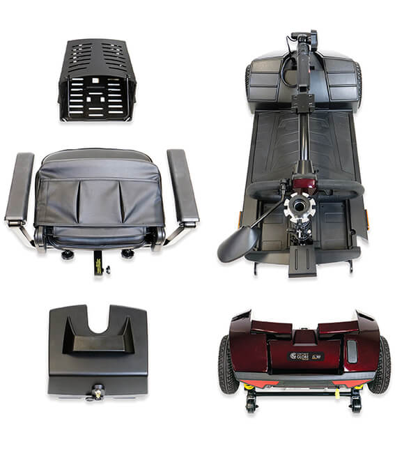 components of Amylior Gs100 Compact mobility Scooter