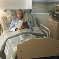 woman in hospital bed