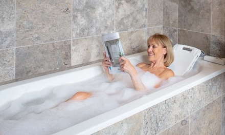 woman enjoying her bath