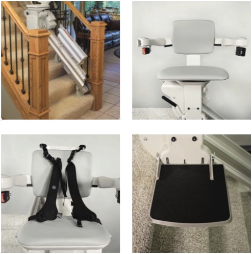 collage of stair lift options