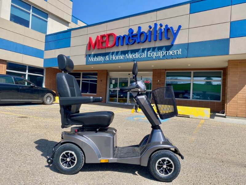 mobility scooter on rough road